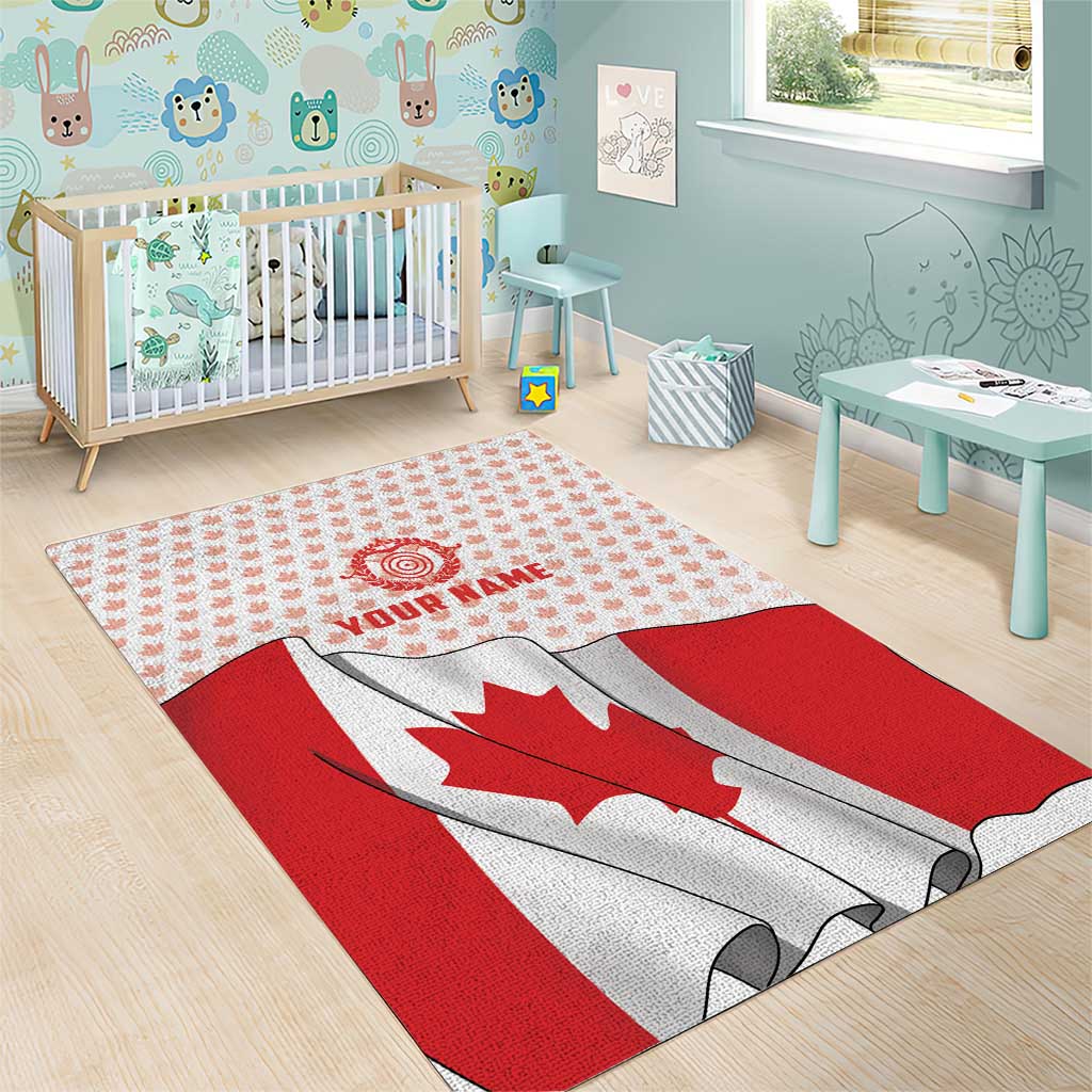 Personalized Canada Archery Area Rug Maple Leaf Canadian Flag