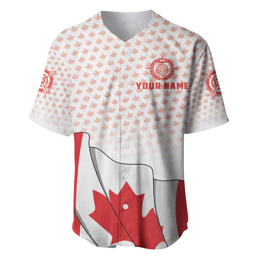 Personalized Canada Archery Baseball Jersey Maple Leaf Canadian Flag