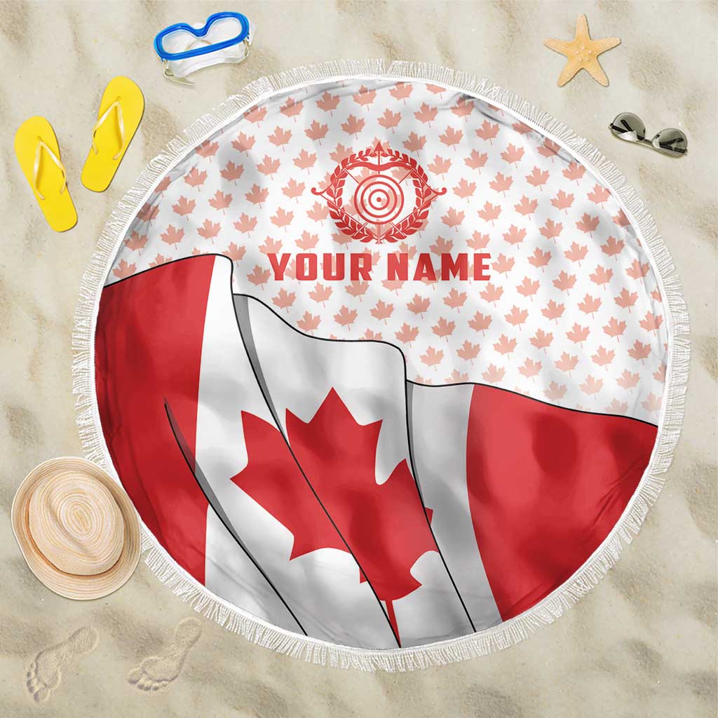 Personalized Canada Archery Beach Blanket Maple Leaf Canadian Flag