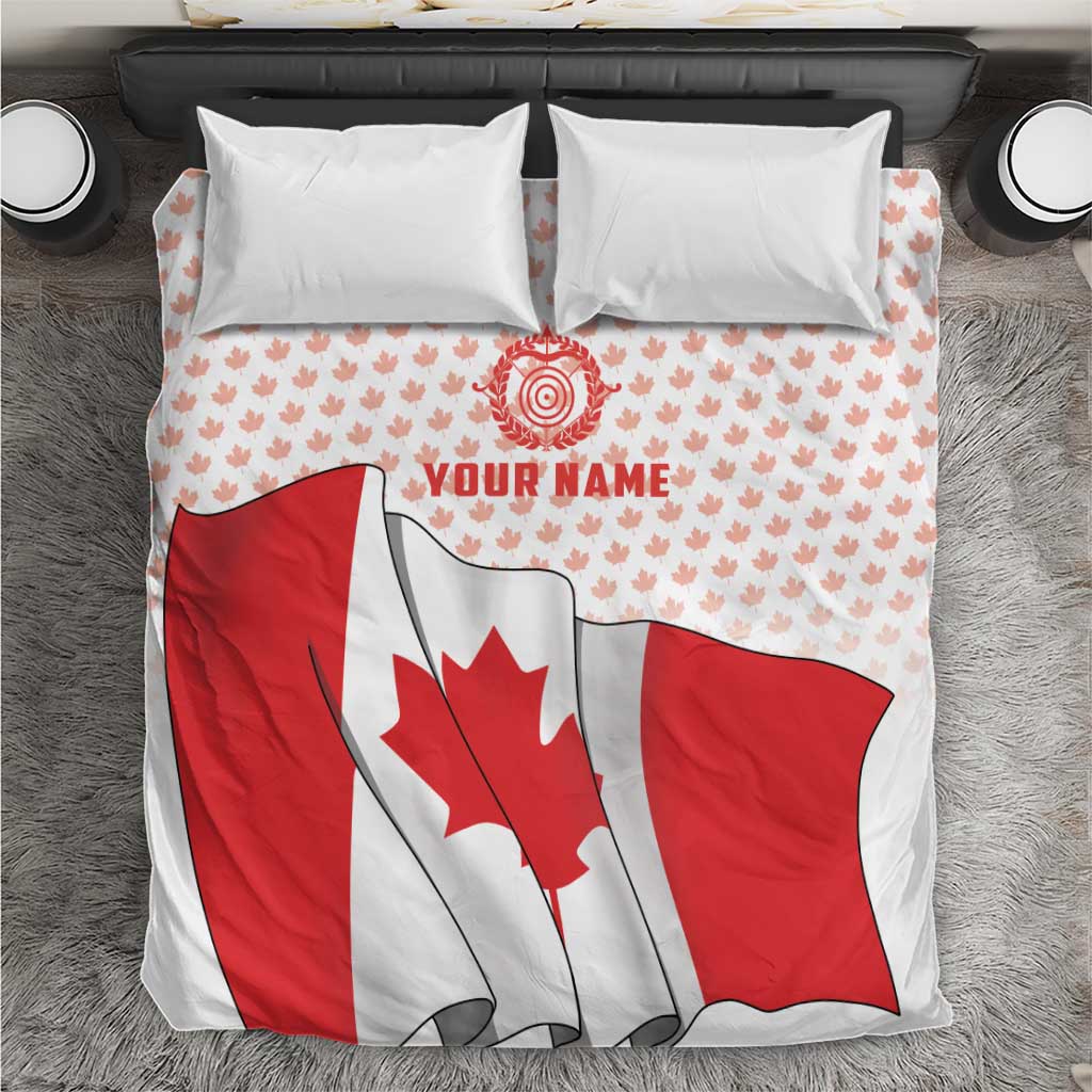 Personalized Canada Archery Bedding Set Maple Leaf Canadian Flag