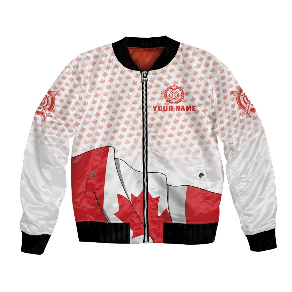 Personalized Canada Archery Bomber Jacket Maple Leaf Canadian Flag