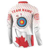 Personalized Canada Archery Button Sweatshirt Maple Leaf Canadian Flag