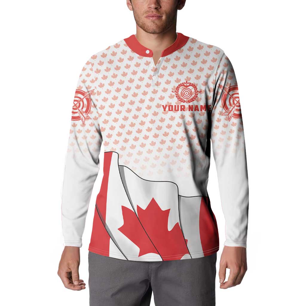 Personalized Canada Archery Button Sweatshirt Maple Leaf Canadian Flag