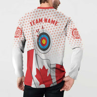 Personalized Canada Archery Button Sweatshirt Maple Leaf Canadian Flag