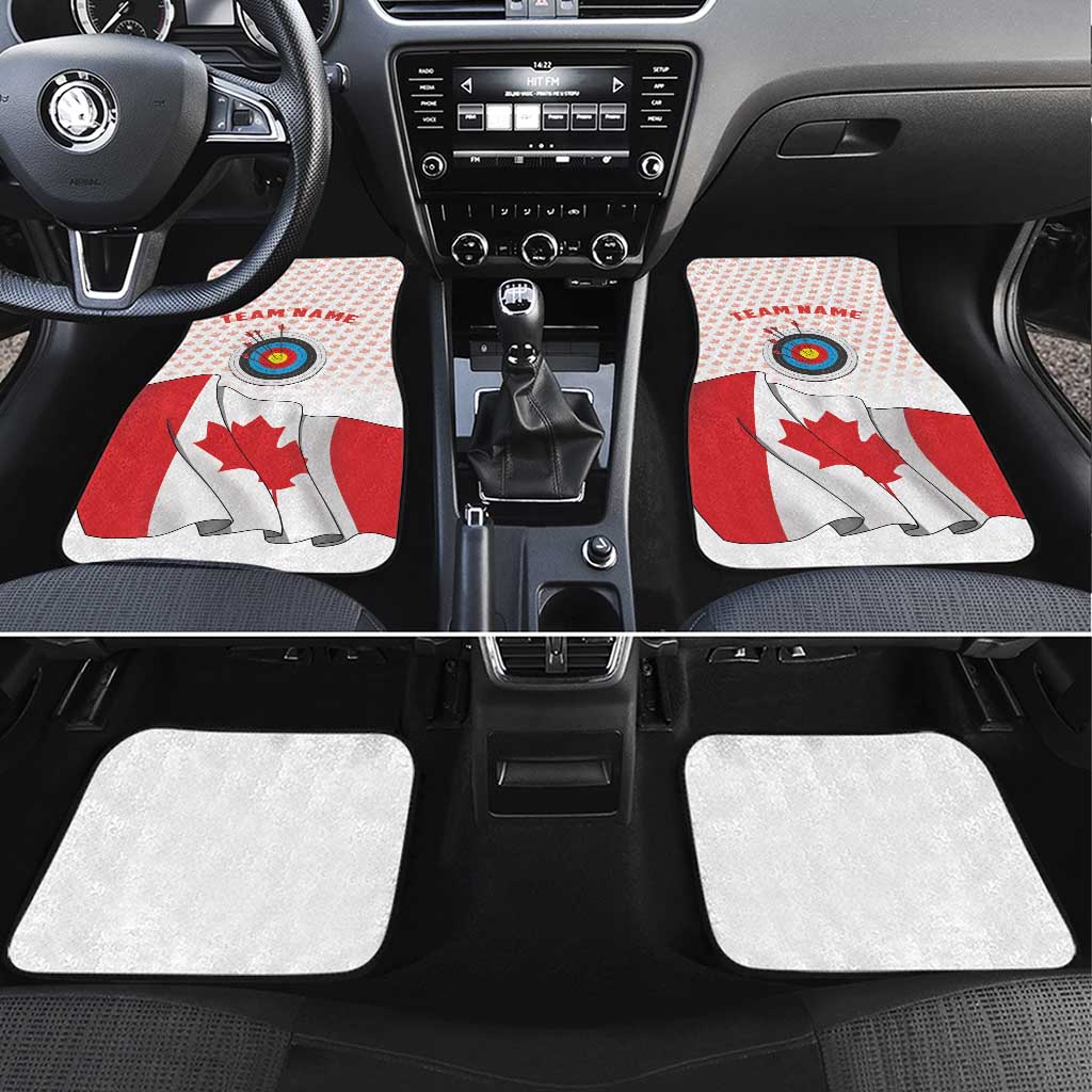 Personalized Canada Archery Car Mats Maple Leaf Canadian Flag