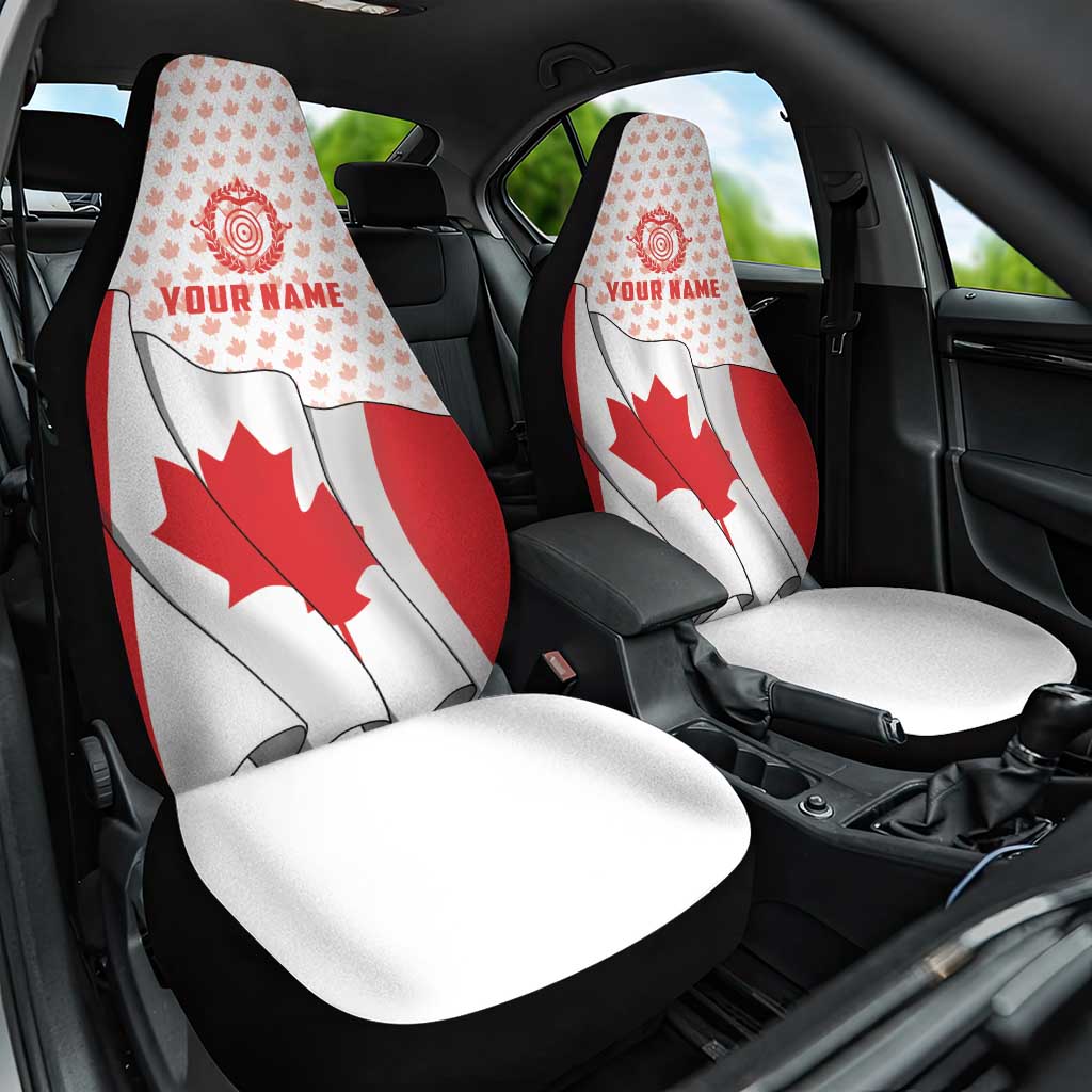 Personalized Canada Archery Car Seat Cover Maple Leaf Canadian Flag