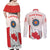 Personalized Canada Archery Couples Matching Off Shoulder Maxi Dress and Long Sleeve Button Shirt Maple Leaf Canadian Flag