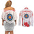 Personalized Canada Archery Couples Matching Off Shoulder Short Dress and Long Sleeve Button Shirt Maple Leaf Canadian Flag