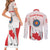 Personalized Canada Archery Couples Matching Short Sleeve Bodycon Dress and Long Sleeve Button Shirt Maple Leaf Canadian Flag