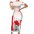 Personalized Canada Archery Family Matching Short Sleeve Bodycon Dress and Hawaiian Shirt Maple Leaf Canadian Flag