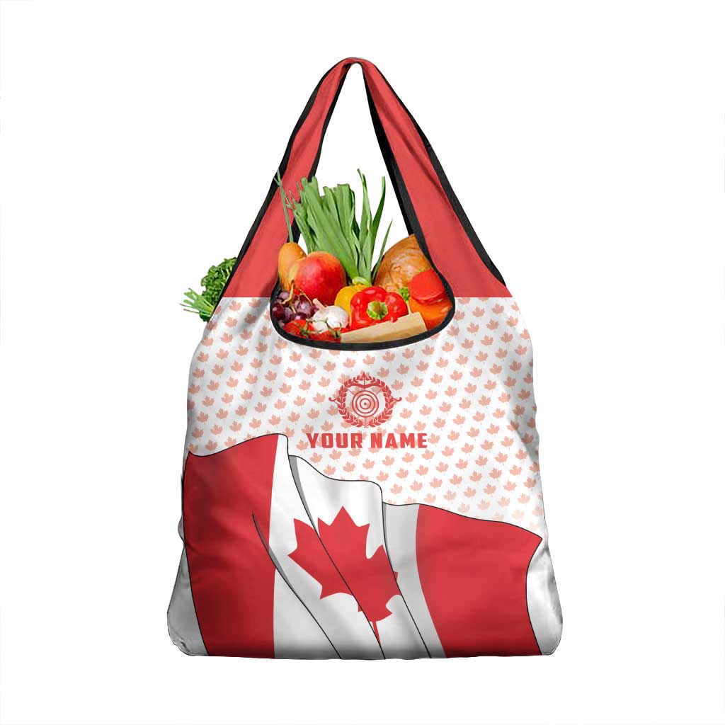 Personalized Canada Archery Grocery Bag Maple Leaf Canadian Flag