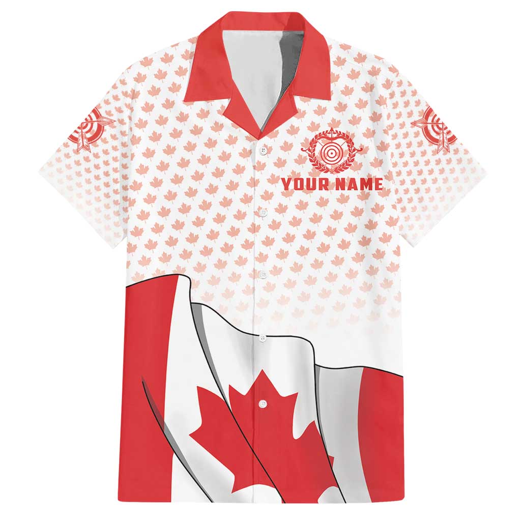 Personalized Canada Archery Hawaiian Shirt Maple Leaf Canadian Flag