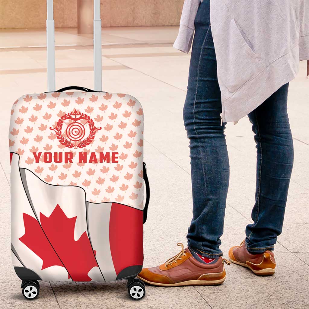 Personalized Canada Archery Luggage Cover Maple Leaf Canadian Flag