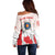 Personalized Canada Archery Off Shoulder Sweater Maple Leaf Canadian Flag