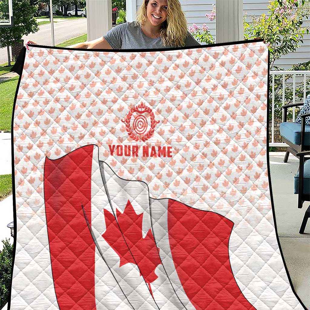 Personalized Canada Archery Quilt Maple Leaf Canadian Flag