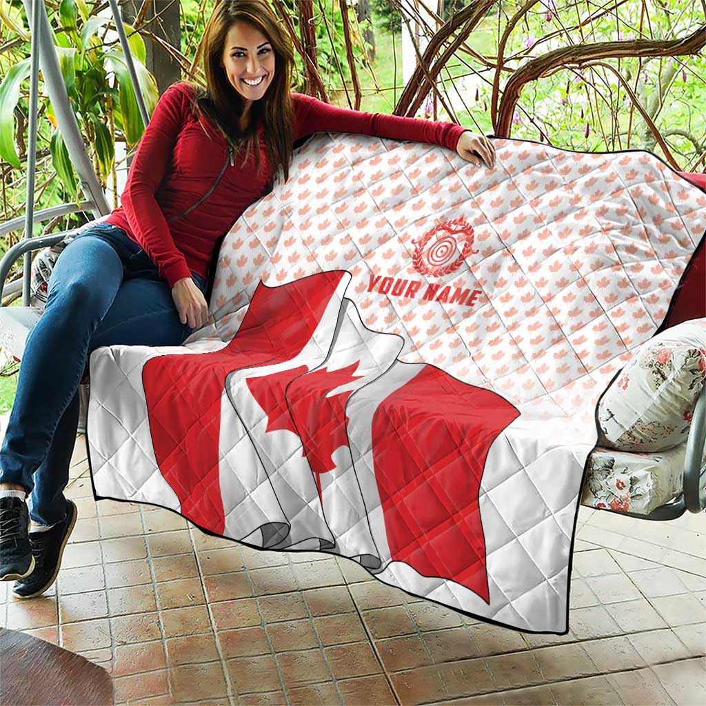 Personalized Canada Archery Quilt Maple Leaf Canadian Flag