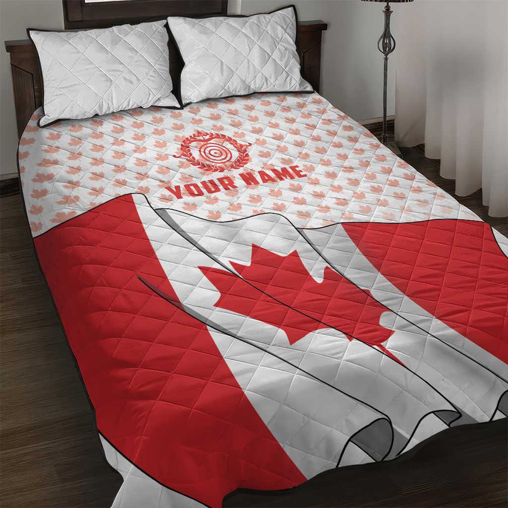 Personalized Canada Archery Quilt Bed Set Maple Leaf Canadian Flag