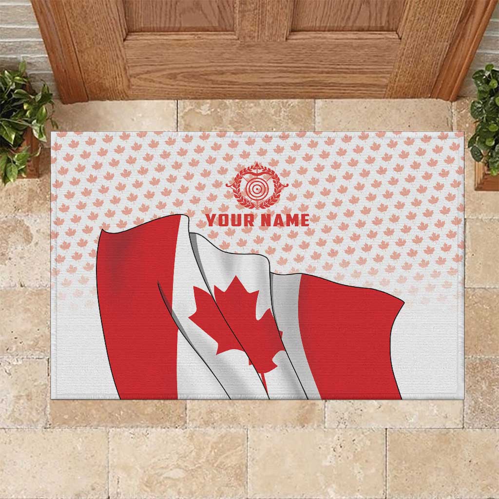 Personalized Canada Archery Rubber Doormat Maple Leaf Canadian Flag