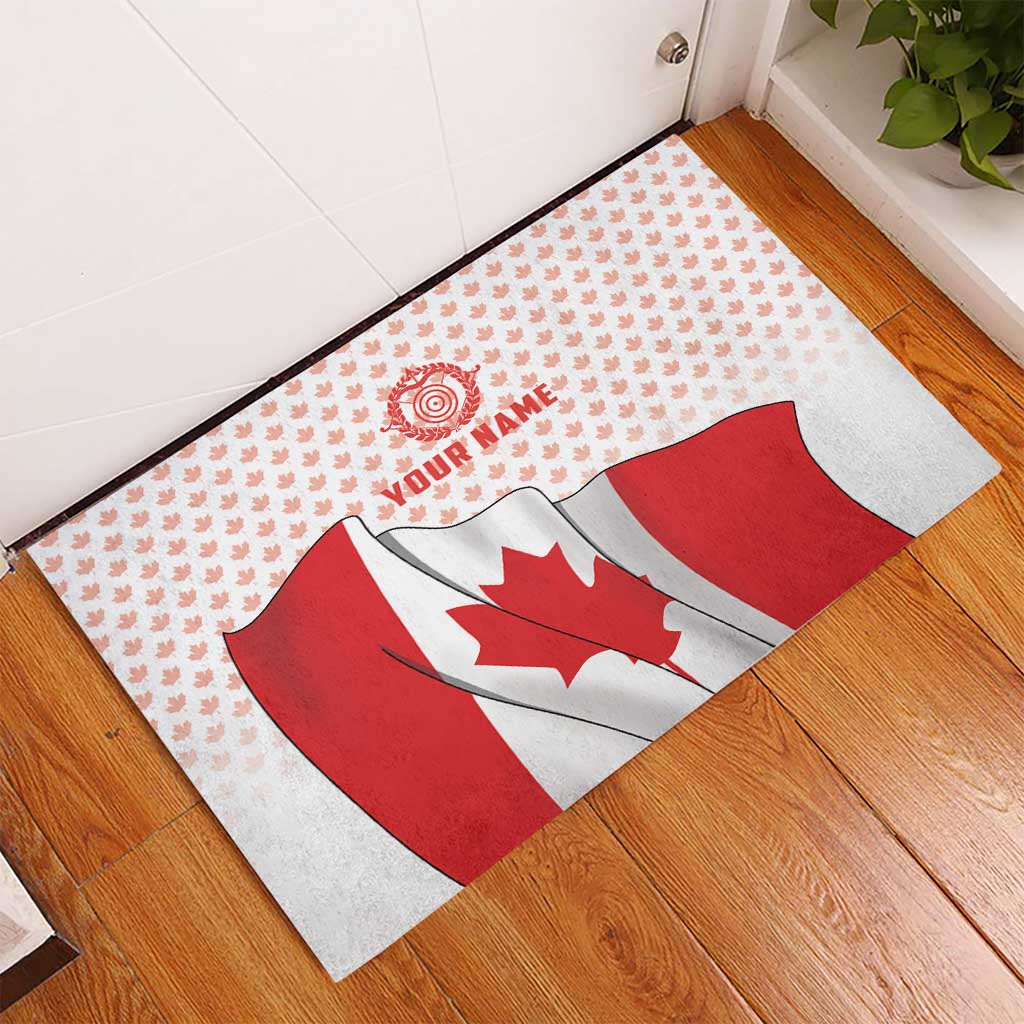 Personalized Canada Archery Rubber Doormat Maple Leaf Canadian Flag