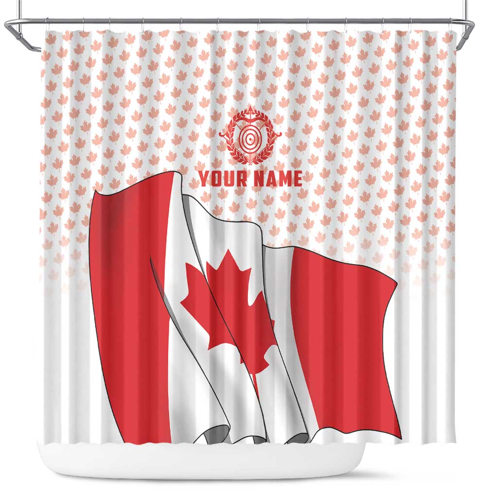 Personalized Canada Archery Shower Curtain Maple Leaf Canadian Flag