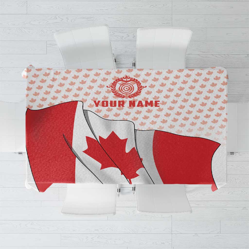 Personalized Canada Archery Tablecloth Maple Leaf Canadian Flag