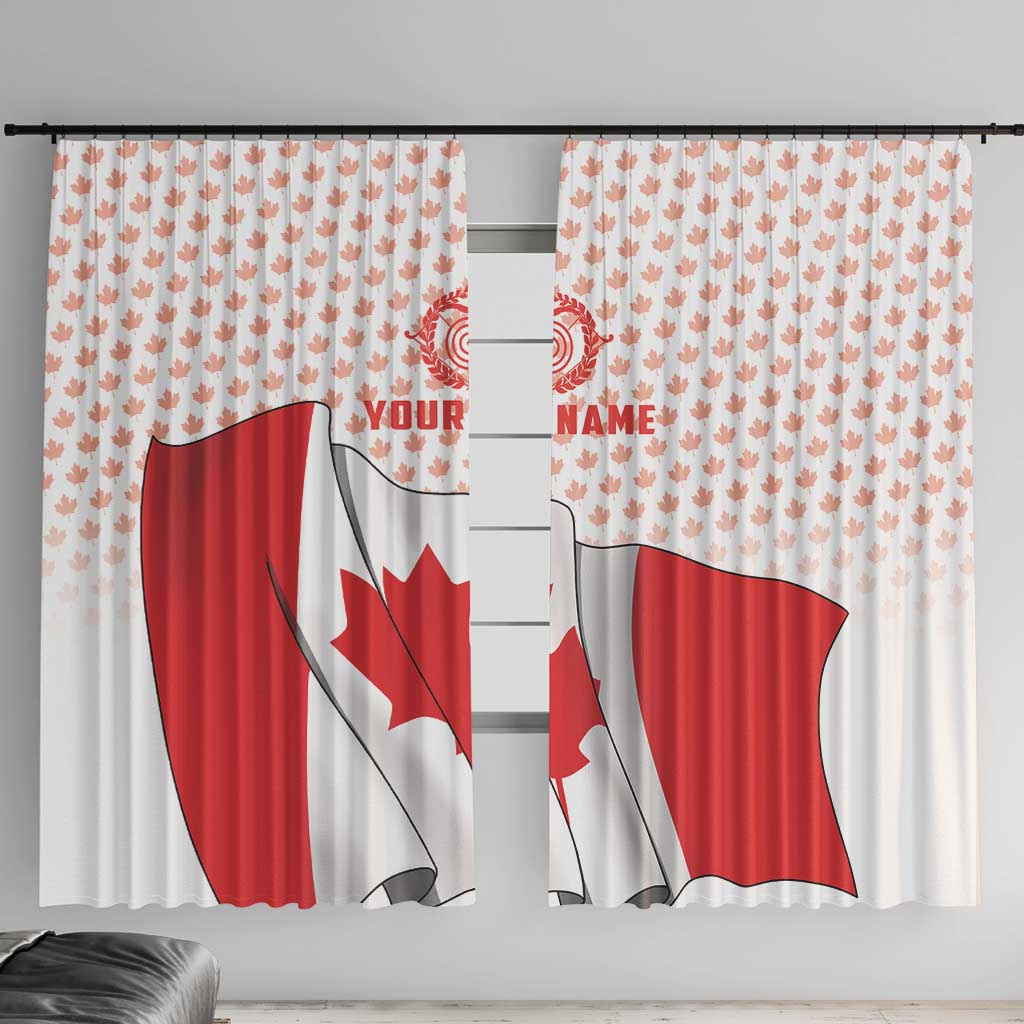 Personalized Canada Archery Window Curtain Maple Leaf Canadian Flag