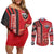 Trinidad and Tobago Football Couples Matching Off Shoulder Short Dress and Long Sleeve Button Shirt Soca Warriors Soccer - Road To Champion