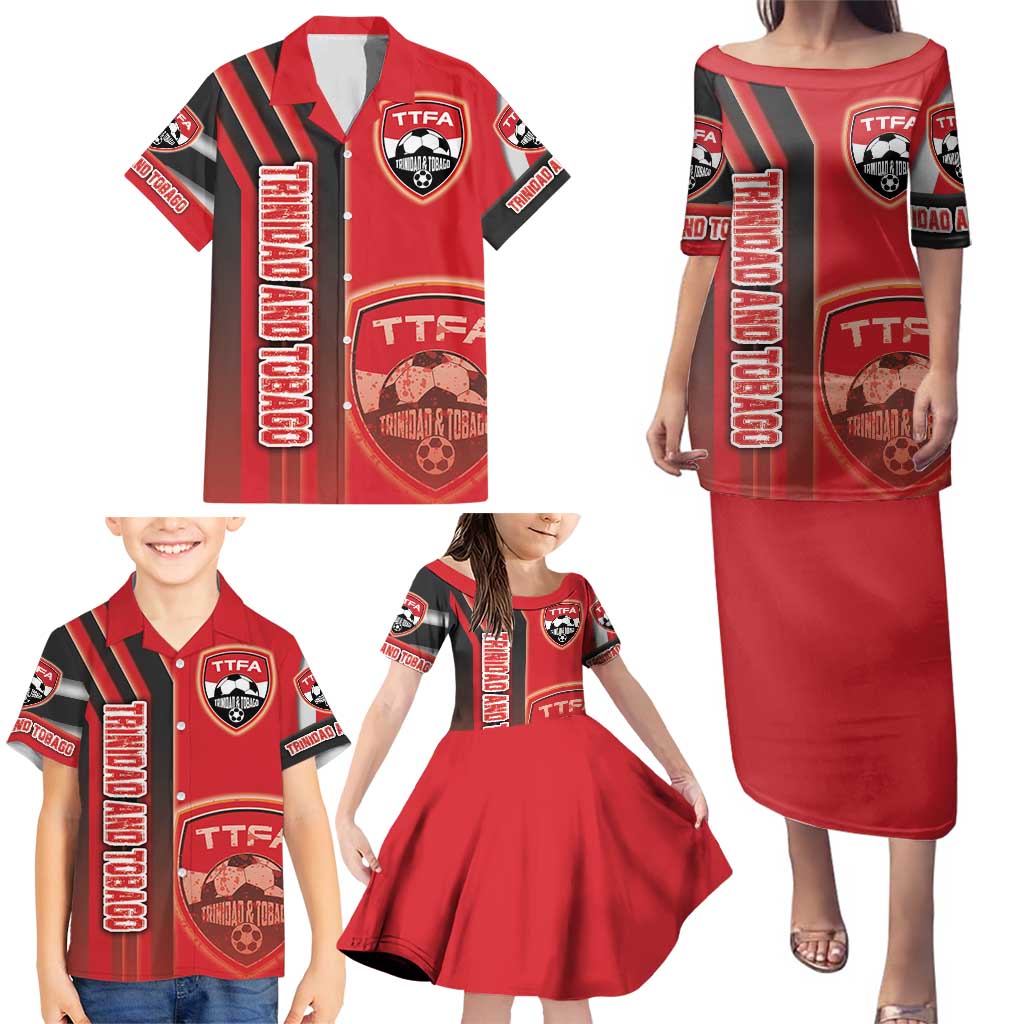 Trinidad and Tobago Football Family Matching Puletasi and Hawaiian Shirt Soca Warriors Soccer - Road To Champion