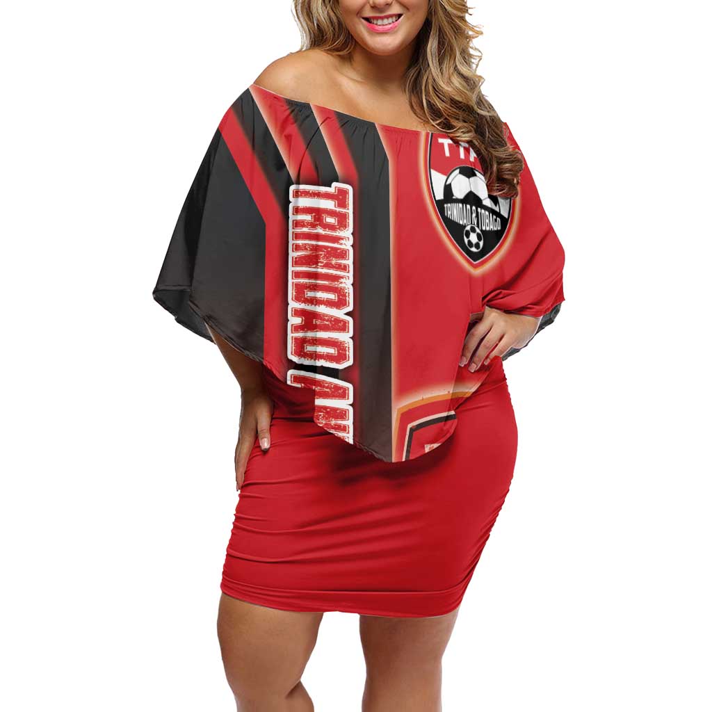 Trinidad and Tobago Football Off Shoulder Short Dress Soca Warriors Soccer - Road To Champion