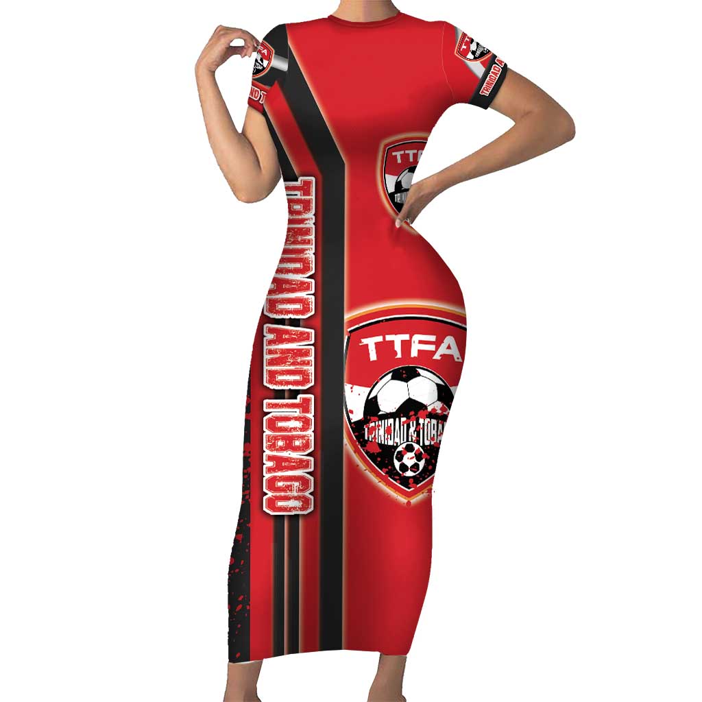 Trinidad and Tobago Football Short Sleeve Bodycon Dress Soca Warriors Soccer - Road To Champion