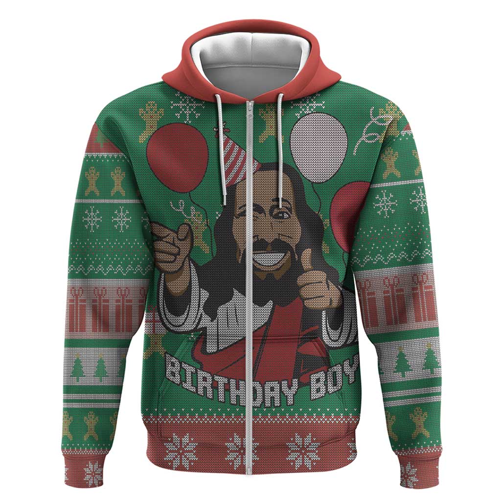 Birthday Boy Jesus Zip Hoodie African Christian - Wonder Print Shop