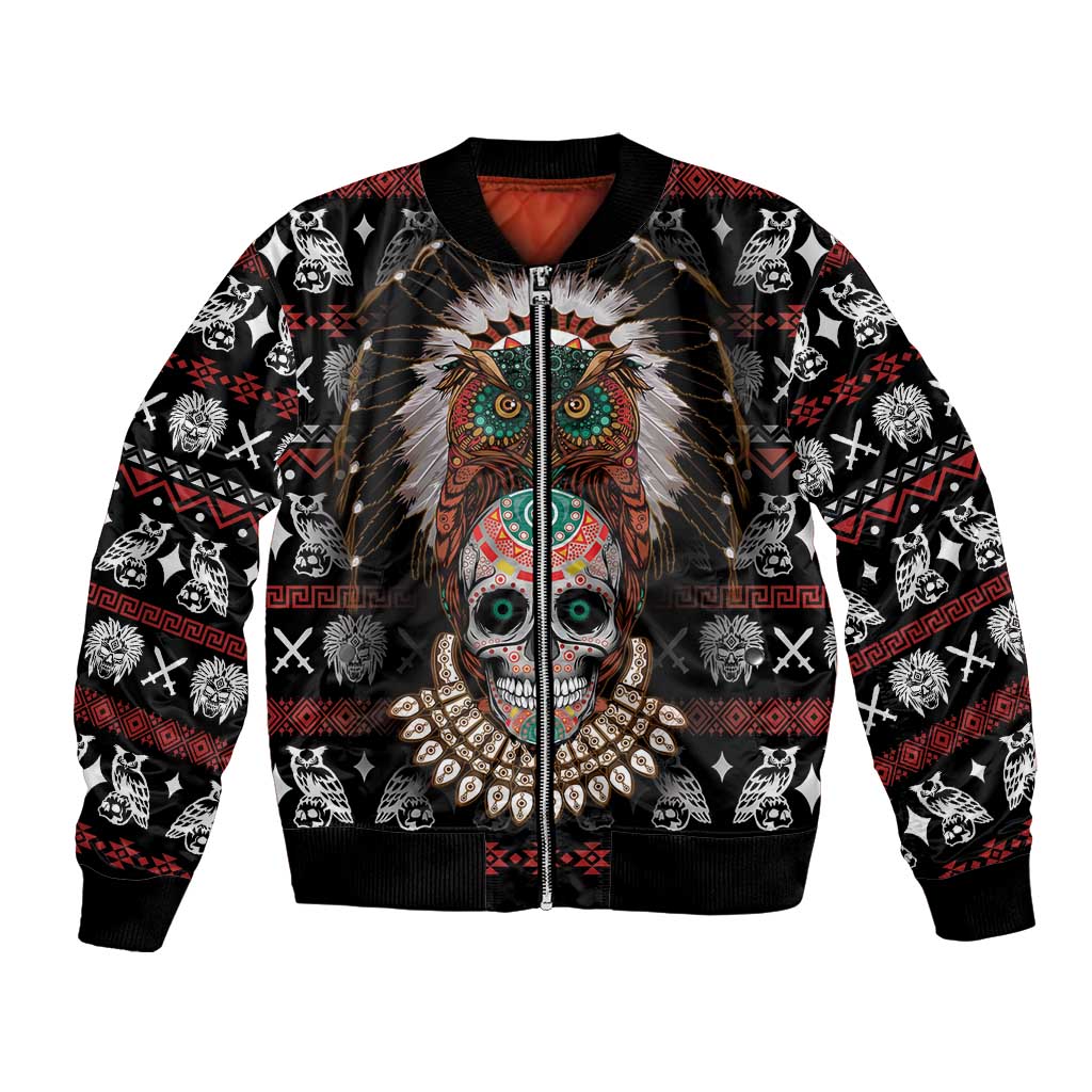 Warrior Of Indian Skull Bomber Jacket Native American - Wonder Print Shop