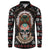 Warrior Of Indian Skull Button Sweatshirt Native American - Wonder Print Shop