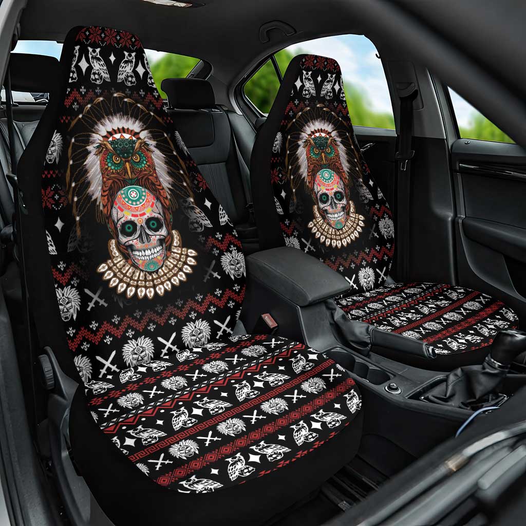 Warrior Of Indian Skull Car Seat Cover Native American - Wonder Print Shop