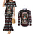 Warrior Of Indian Skull Couples Matching Mermaid Dress and Long Sleeve Button Shirt Native American