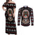 Warrior Of Indian Skull Couples Matching Off Shoulder Maxi Dress and Long Sleeve Button Shirt Native American - Wonder Print Shop