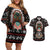 Warrior Of Indian Skull Couples Matching Off Shoulder Short Dress and Hawaiian Shirt Native American - Wonder Print Shop