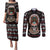 Warrior Of Indian Skull Couples Matching Puletasi and Long Sleeve Button Shirt Native American - Wonder Print Shop