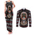 Warrior Of Indian Skull Couples Matching Tank Maxi Dress and Long Sleeve Button Shirt Native American - Wonder Print Shop