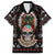 Warrior Of Indian Skull Family Matching Long Sleeve Bodycon Dress and Hawaiian Shirt Native American