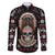 Warrior Of Indian Skull Family Matching Long Sleeve Bodycon Dress and Hawaiian Shirt Native American