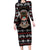 Warrior Of Indian Skull Family Matching Long Sleeve Bodycon Dress and Hawaiian Shirt Native American