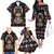 Warrior Of Indian Skull Family Matching Off The Shoulder Long Sleeve Dress and Hawaiian Shirt Native American