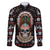 Warrior Of Indian Skull Family Matching Off The Shoulder Long Sleeve Dress and Hawaiian Shirt Native American