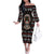 Warrior Of Indian Skull Family Matching Off The Shoulder Long Sleeve Dress and Hawaiian Shirt Native American