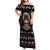 Warrior Of Indian Skull Family Matching Off Shoulder Maxi Dress and Hawaiian Shirt Native American