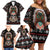 Warrior Of Indian Skull Family Matching Off Shoulder Short Dress and Hawaiian Shirt Native American - Wonder Print Shop