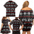 Warrior Of Indian Skull Family Matching Off Shoulder Short Dress and Hawaiian Shirt Native American - Wonder Print Shop