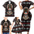 Warrior Of Indian Skull Family Matching Short Sleeve Bodycon Dress and Hawaiian Shirt Native American - Wonder Print Shop