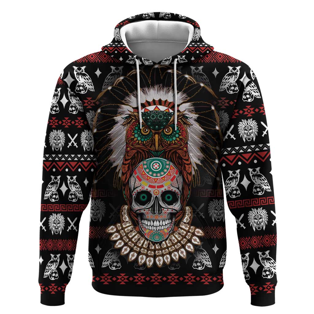 Warrior Of Indian Skull Hoodie Native American - Wonder Print Shop